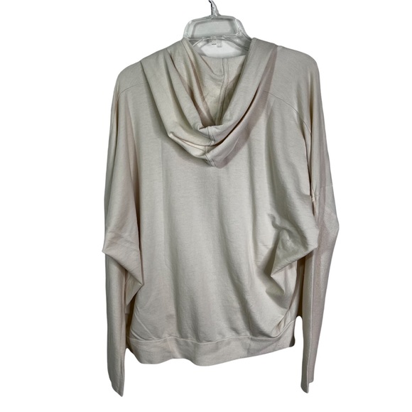 LA Made Cowl Neck Dolman Sleeve Relaxed Fit Hoodie in Cream Size M - Picture 3 of 10